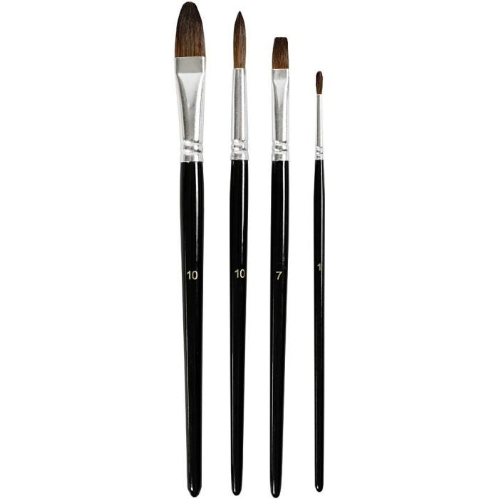 Watercolour paint brushes, 4pc/ 1 pack