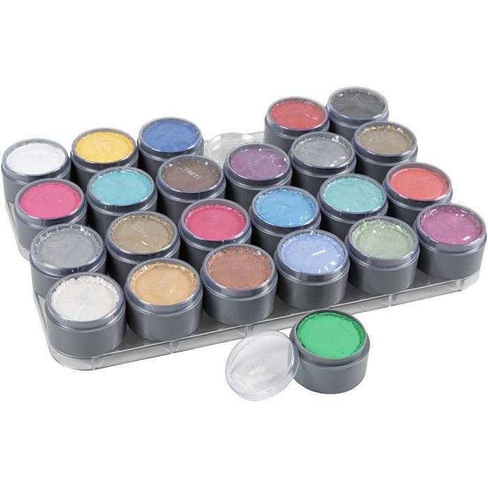 Water-based Face Paint Palette, assorted colours, 24x15 ml/ 1 pack