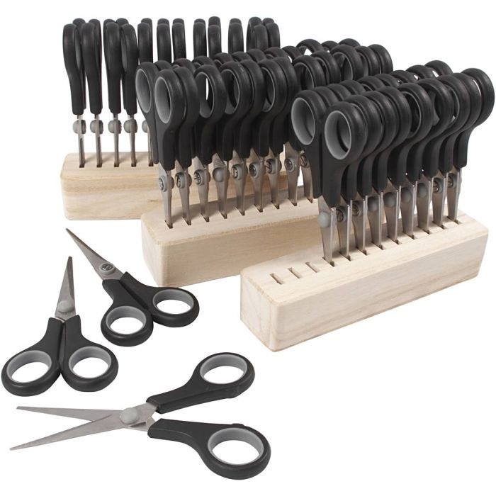 Kids Scissors, L: 14 cm, Both Left and Right, black, 1 set