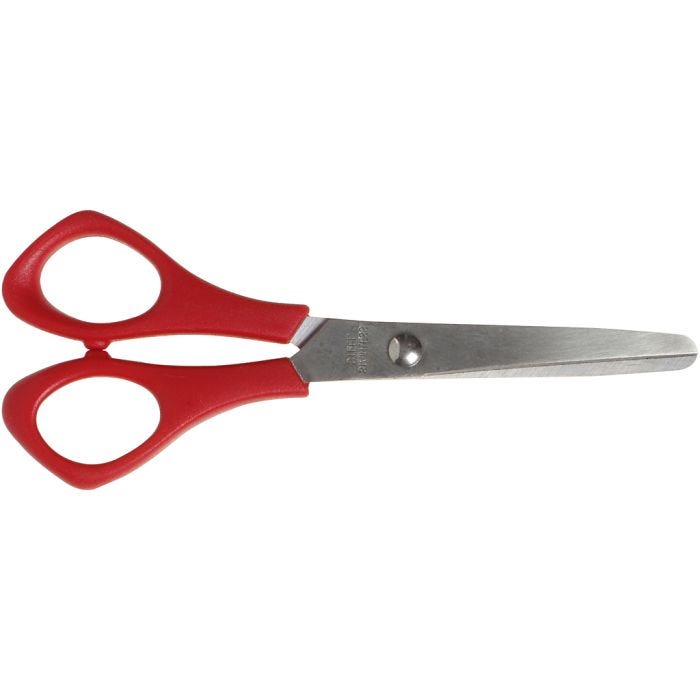 School Scissors, L: 14 cm, round, left, 1 pc