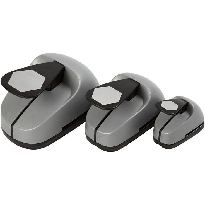 Craft Punch Set, hexagon, size 25+49+75 mm, 3pc/ 1 pack