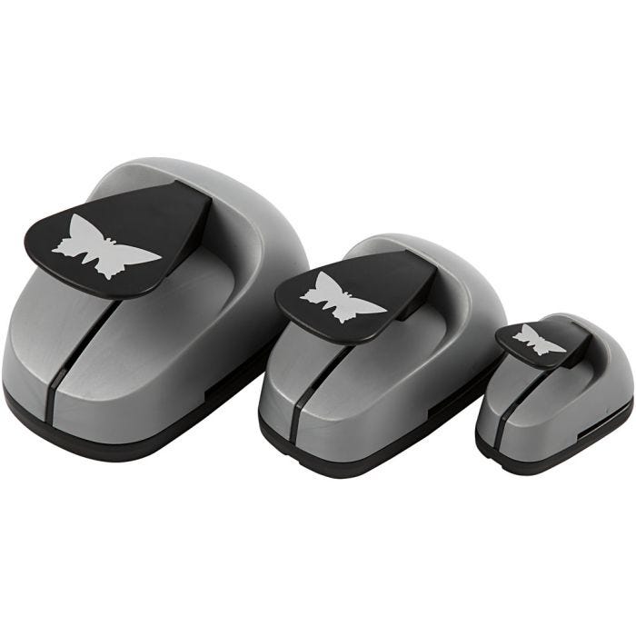 Craft Punch Set, butterfly, size 25+49+75 mm, 3pc/ 1 pack