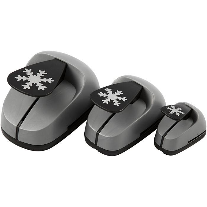 Craft Punch Set, ice crystal, size 25+49+75 mm, 3pc/ 1 pack