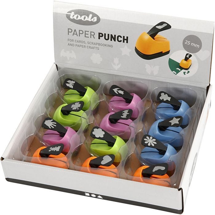 Paper Punches, everyday motives, size 25 mm, 12pc/ 1 pack