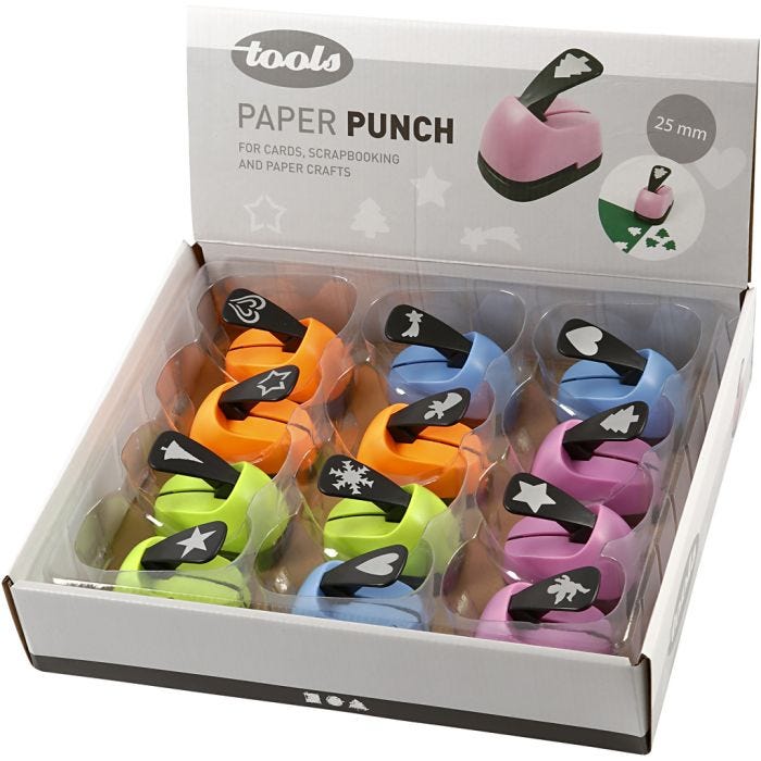 Paper Punches, christmas motives, size 25 mm, 12pc/ 1 pack