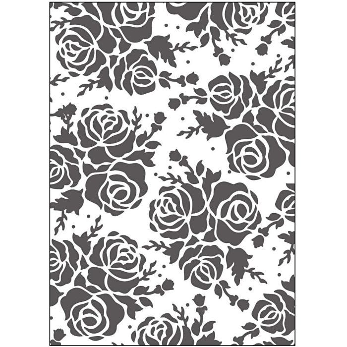 Embossing Folder, rose, size 13x18,5 cm, thickness 2 mm, 1 pc
