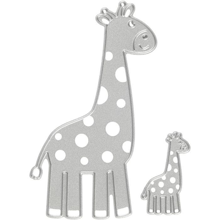 Die Cut and Embossing Folder, giraffe, size 54x92+21x35 mm, 1 pc