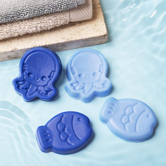 Soap shaped like fish and octopuses