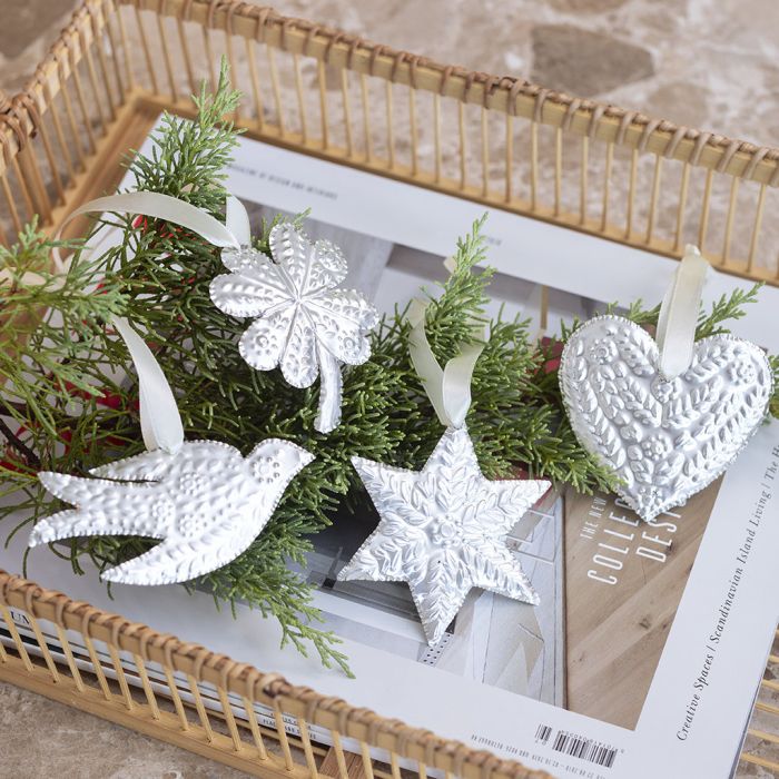 Embossed foil Christmas decorations