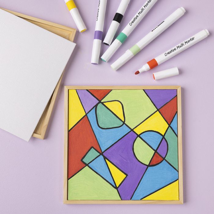 Geometric artwork on canvas panel