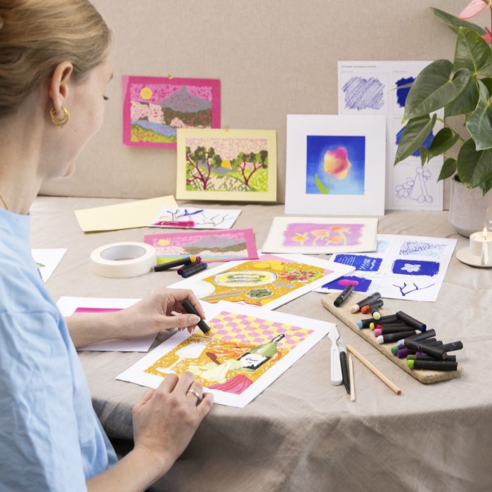 Starter Craft Kit: Learn how to make illustrations with oil pastels