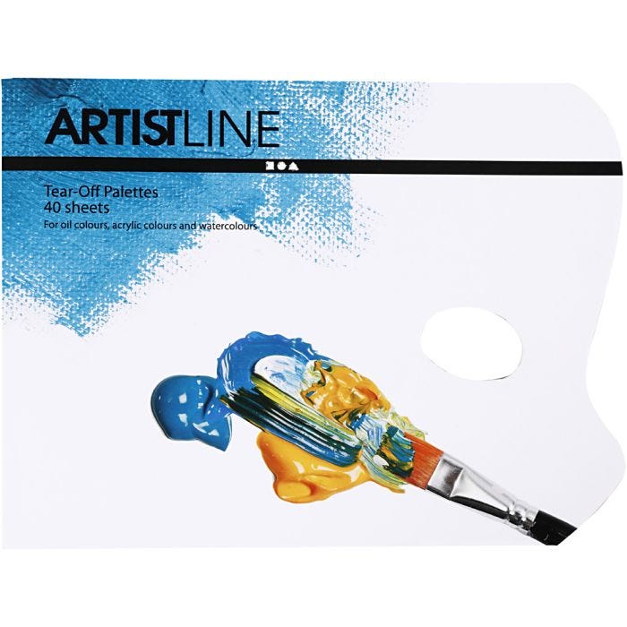 Tear-Off Palettes, L: 31 cm, W: 23 cm, white, 1 pc