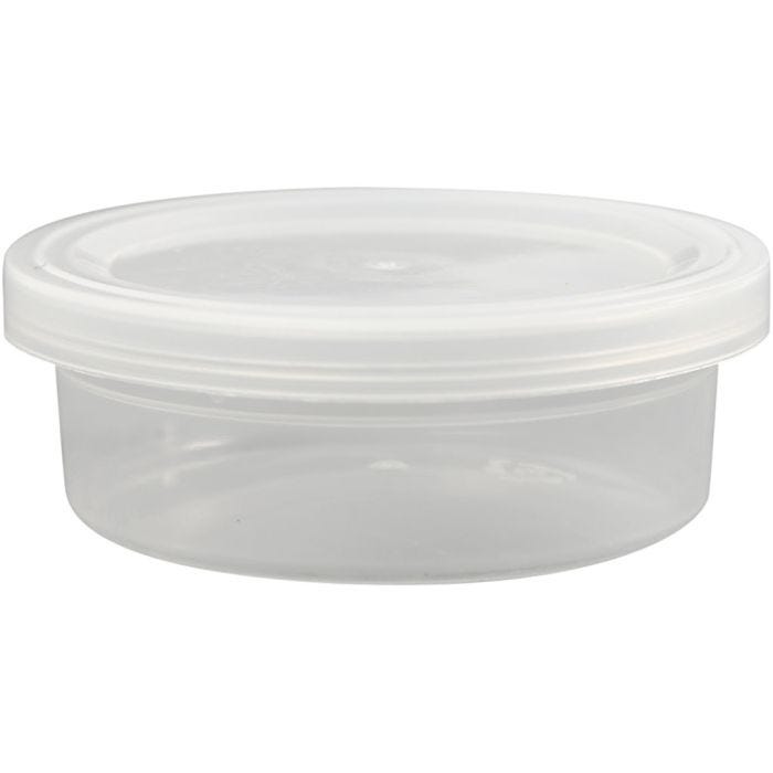 Plastic Tub with Lid, H: 24 mm, dia. 68 mm, 45 ml, 20 pc/ 1 pack