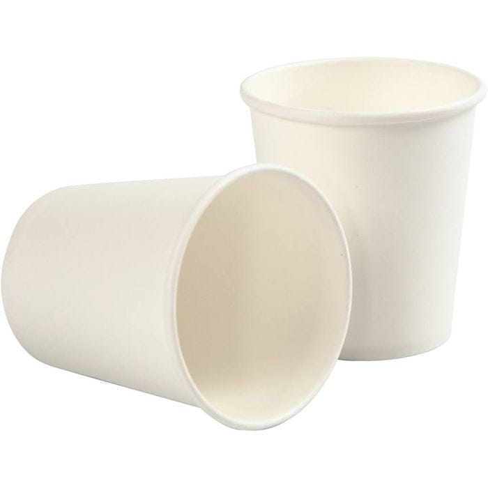 Paper Cup, H: 7,8 cm, dia. 7,2 cm, 205 ml, white, 50 pc/ 1 pack