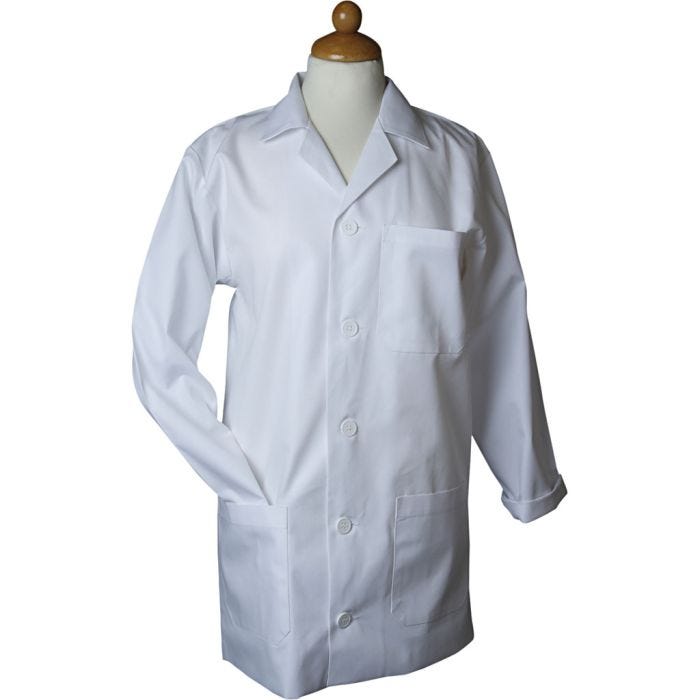 Painting Apron, L: 91 cm, size x-large, Sleeve Length: 64 cm , white, 1 pc
