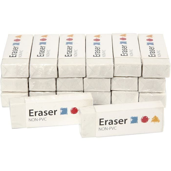 Eraser, size 62x22x10 mm, 20 pc/ 1 pack