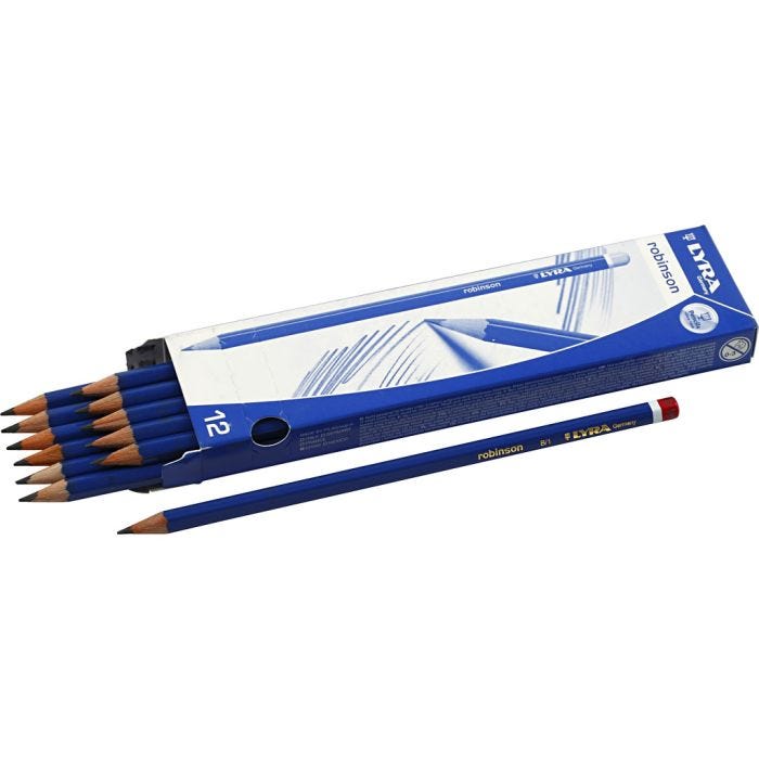 Robinson Pencils, dia. 6,8 mm, B, lead 2 mm, 12 pc/ 1 pack