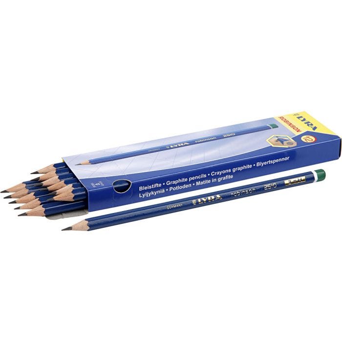 Robinson Pencils, dia. 6,8 mm, H, lead 2 mm, 12 pc/ 1 pack