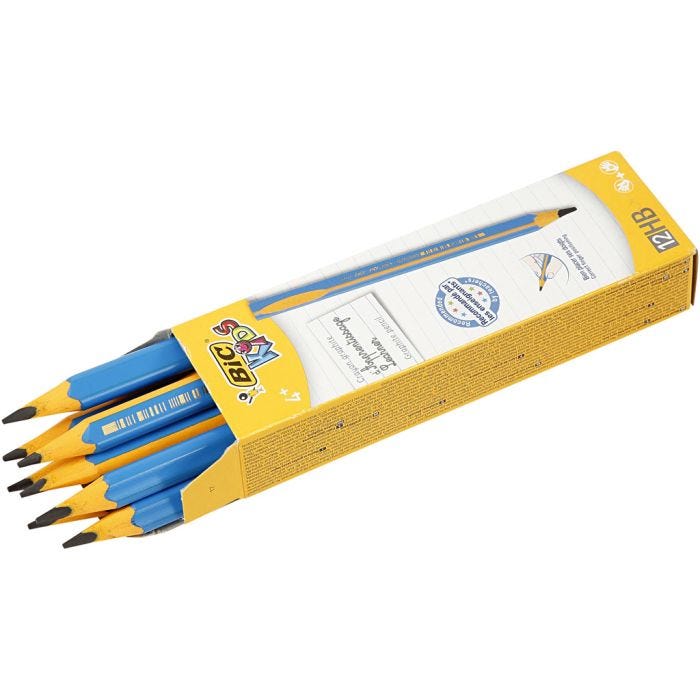 Kids Pencil, L: 14 cm, thickness 10 mm, lead 4 mm, 12 pc/ 1 pack