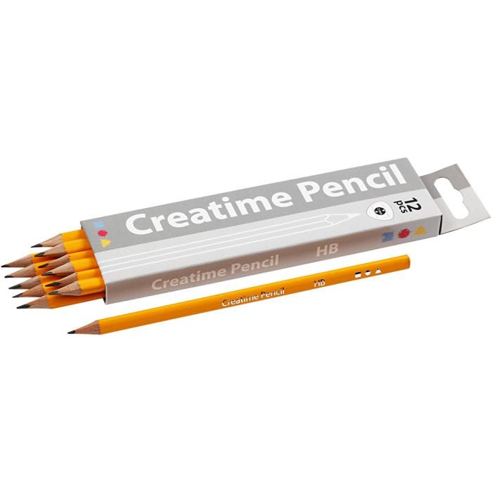 School Pencils, L: 17,5 cm, HB, thickness 7 mm, lead 2 mm, 12 pc/ 1 pack