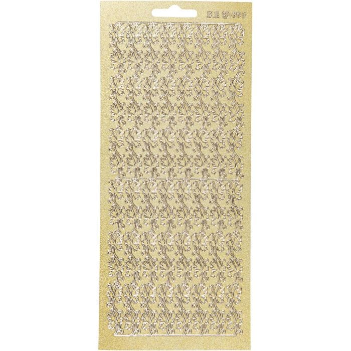 Stickers, borders, sheet 10x23 cm, gold, 1 sheet
