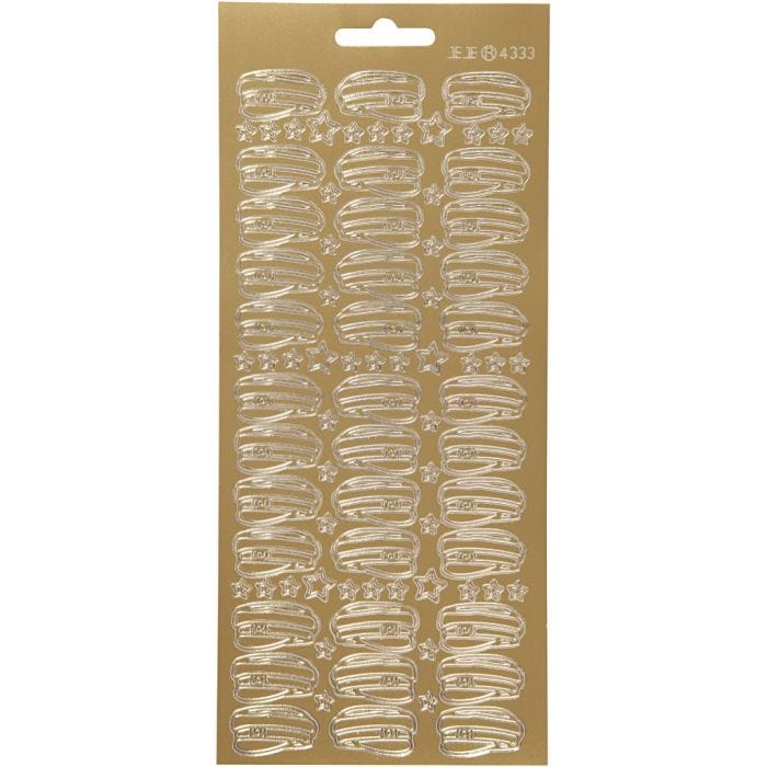 Stickers, hat, sheet 10x23 cm, gold, 1 sheet