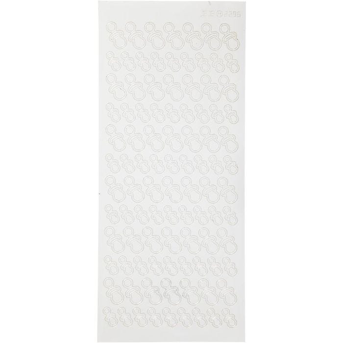 Stickers, dummies, sheet 10x23 cm, white, 1 sheet