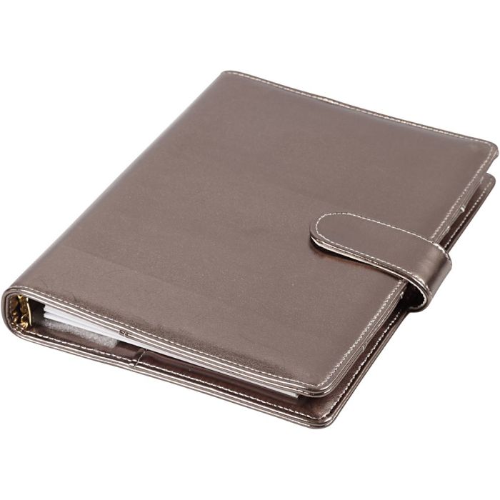 Planner, size 19x23,5x4 cm, ring folder, dark grey metallic, 1 pc