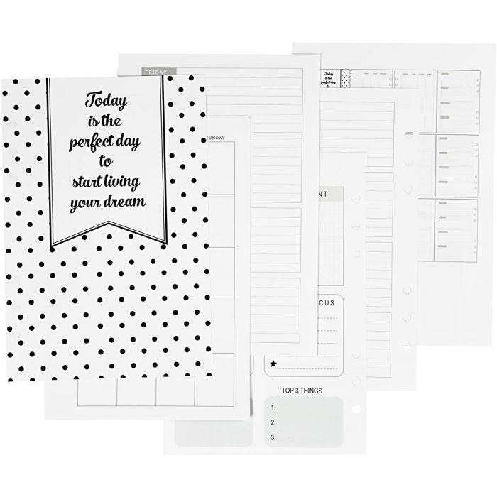 Calender pages, size 142x210 mm, Number of pages 7, 120 g, white, 1 pc