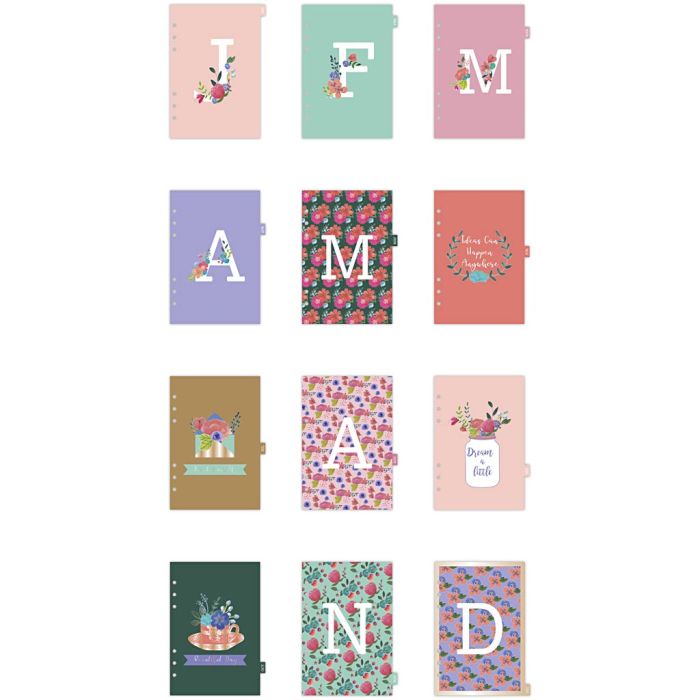 Index divider, A5, Number of pages 12, gold, red, coral, 1 pc