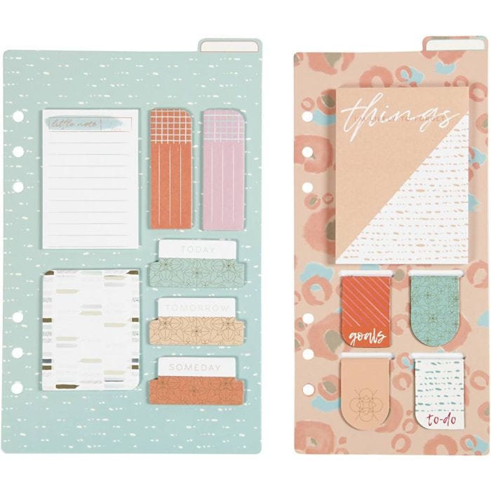 Sticky Notes assortment and book marks, size 10,3x22 + 13,8x22 cm, gold, red, coral, 2sheet/ 1 pack