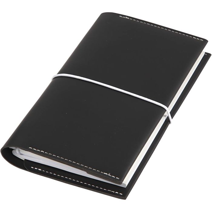 Planner, size 10x18x1,5 cm, elastic closure, black, 1 pc