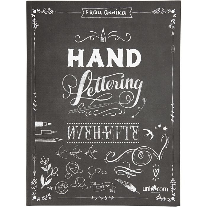 Hand Lettering - Exercises, size 21x28 cm, thickness 1 cm, Number of pages 63, 1 pc
