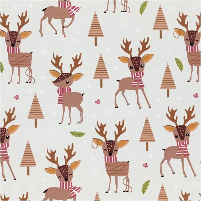 Gift wrap, Bambi, W: 50 cm, 80 g, ice blue, 100 m/ 1 roll
