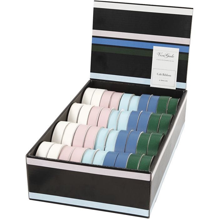 Curling Ribbon, W: 18 mm, assorted colours, 40x25 m/ 1 pack
