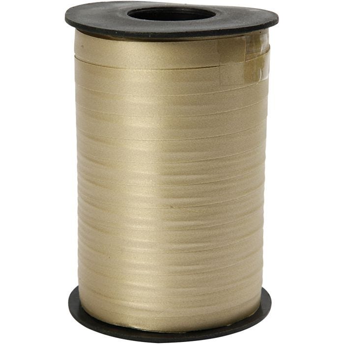 Curling Ribbon, W: 10 mm, matt, gold, 250 m/ 1 roll