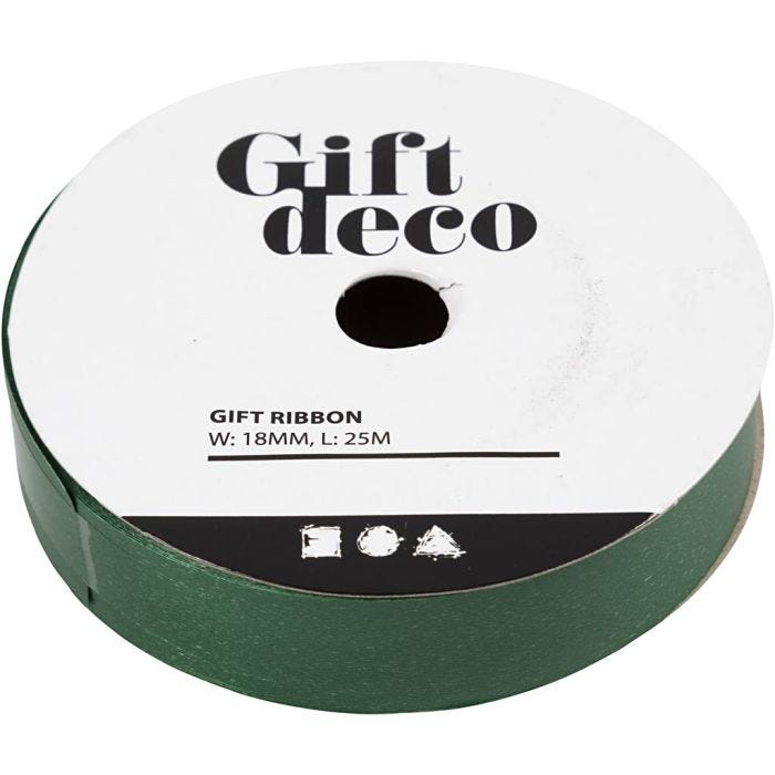Curling Ribbon, W: 18 mm, matt, green, 25 m/ 1 roll