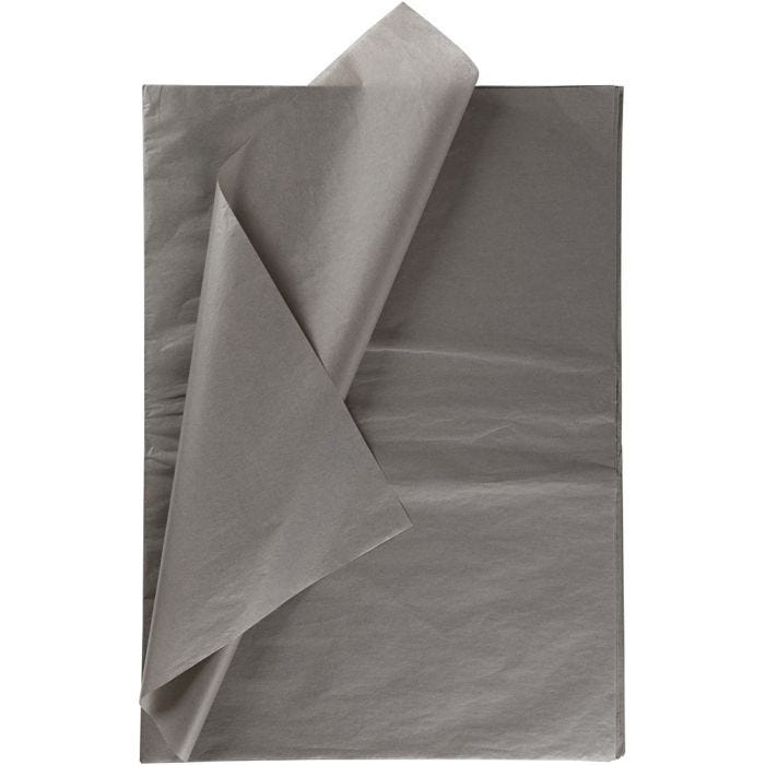 Tissue Paper, sheet 50x70 cm, 14 g, dark grey, 10 sheet/ 1 pack