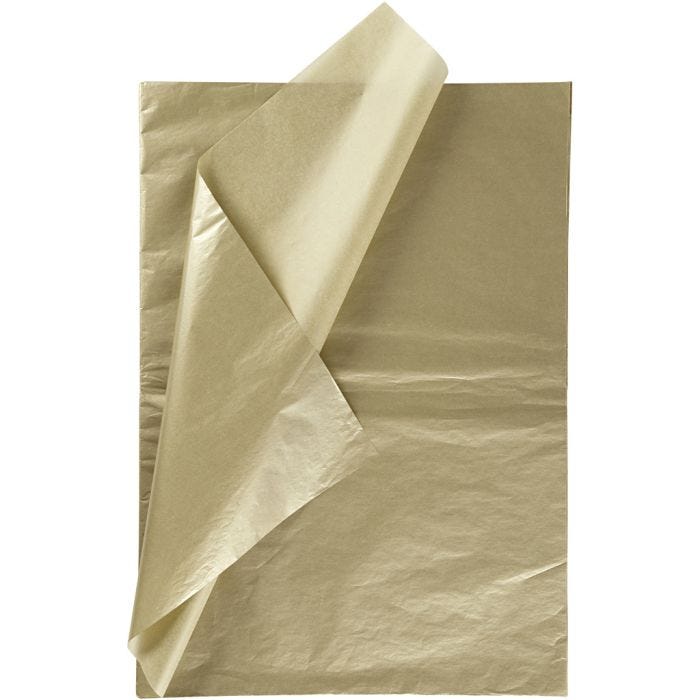 Tissue Paper, sheet 50x70 cm, 17 g, gold, 6 sheet/ 1 pack