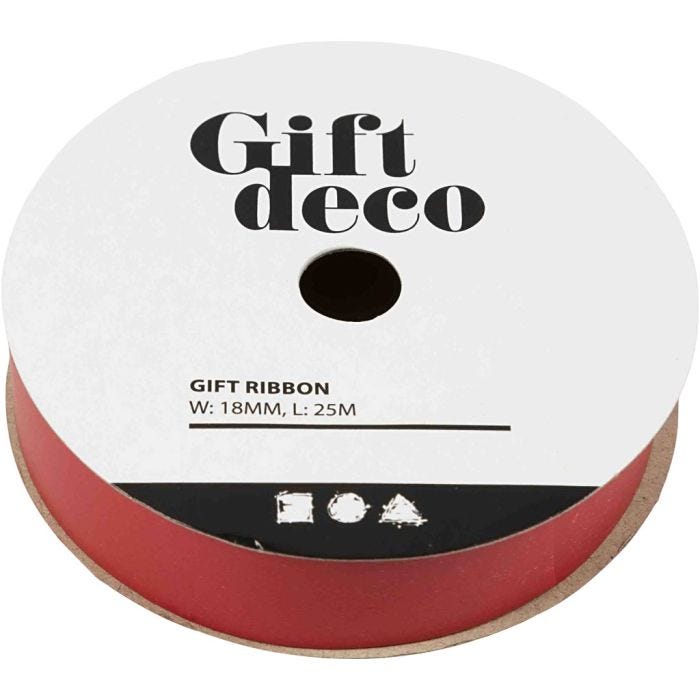 Curling Ribbon, W: 18 mm, red, 25m/ 1 roll