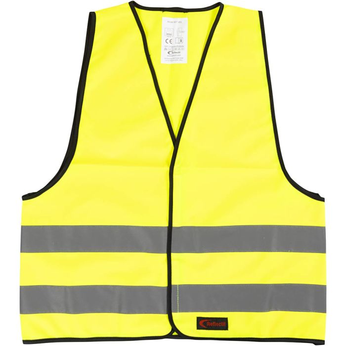 High-visibility vest, L: 60 cm, W: 53 cm, size M, yellow, 1 pc