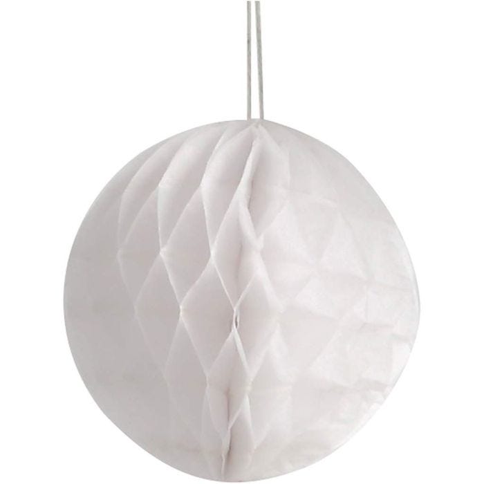 Honeycomb Ornaments, dia. 8 cm, white, 10 pc/ 1 pack