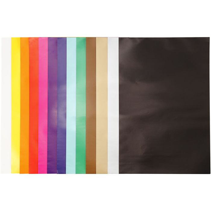 Glazed Paper, sheet 32x48 cm, 80 g, assorted colours, 100 sheet/ 1 pack