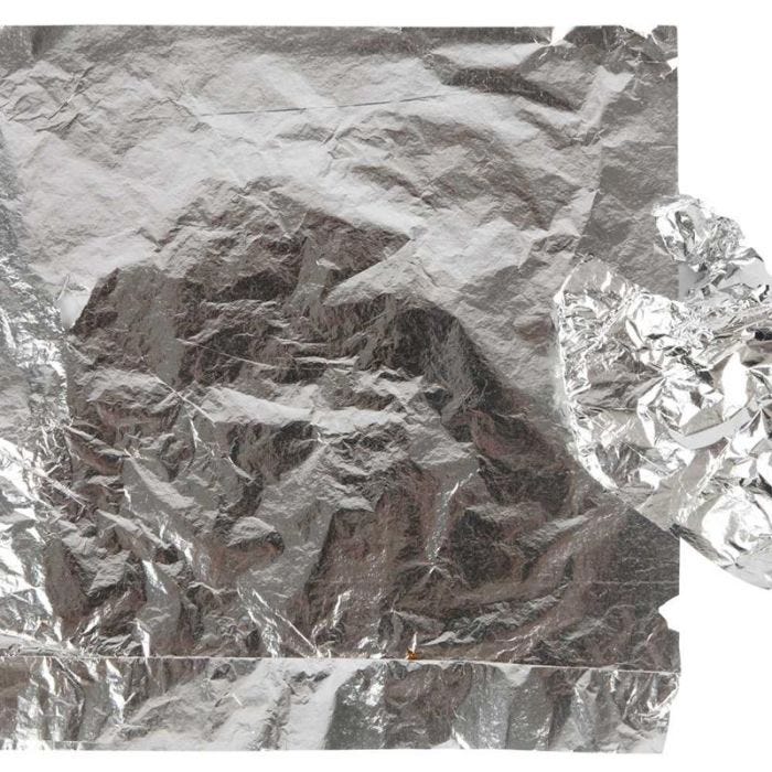 Imitation Metal Leaf, sheet 16x16 cm, silver, 0,625 m2, 25 sheet/ 1 pack