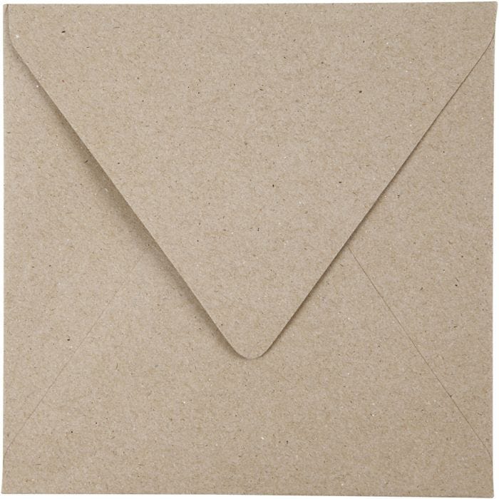 Recycled envelope, envelope size 16x16 cm, 120 g, natural, 50 pc/ 1 pack