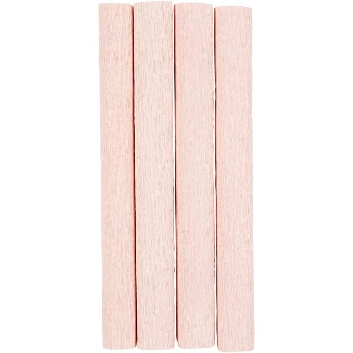 Crepe Paper, sheet 25x60 cm, Crêpe ratio: 180%, 105 g, soft rose, 4 sheet/ 1 pack