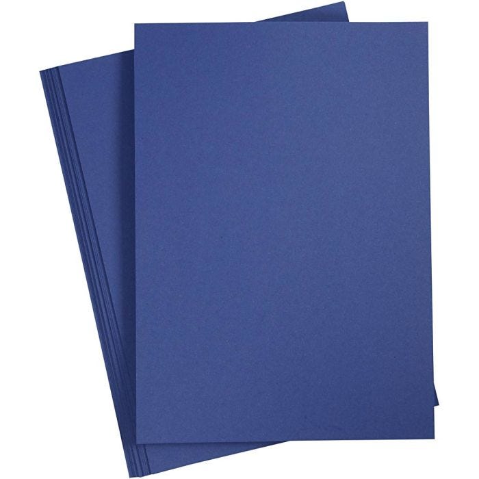 Card, A4, sheet 210x297 mm, 180 g, dark blue, 20 sheet/ 1 pack