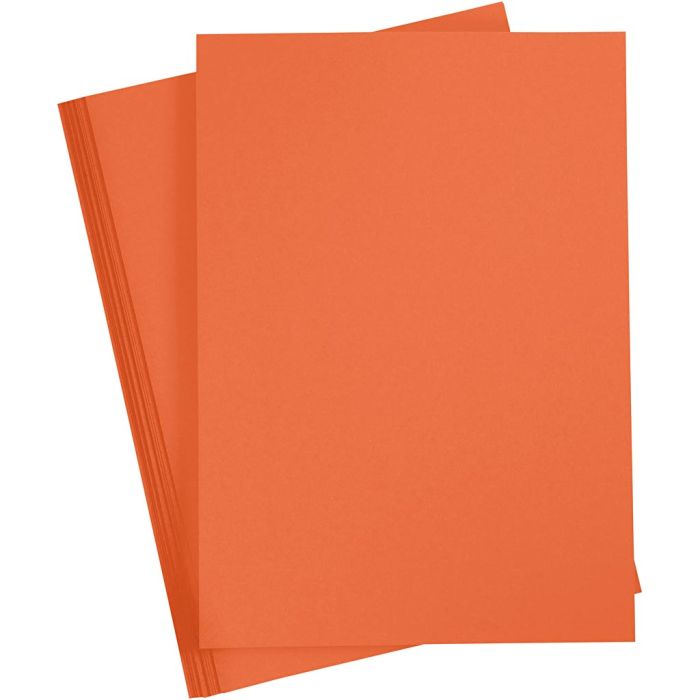 Card, A4, sheet 210x297 mm, 180 g, orange, 20 sheet/ 1 pack
