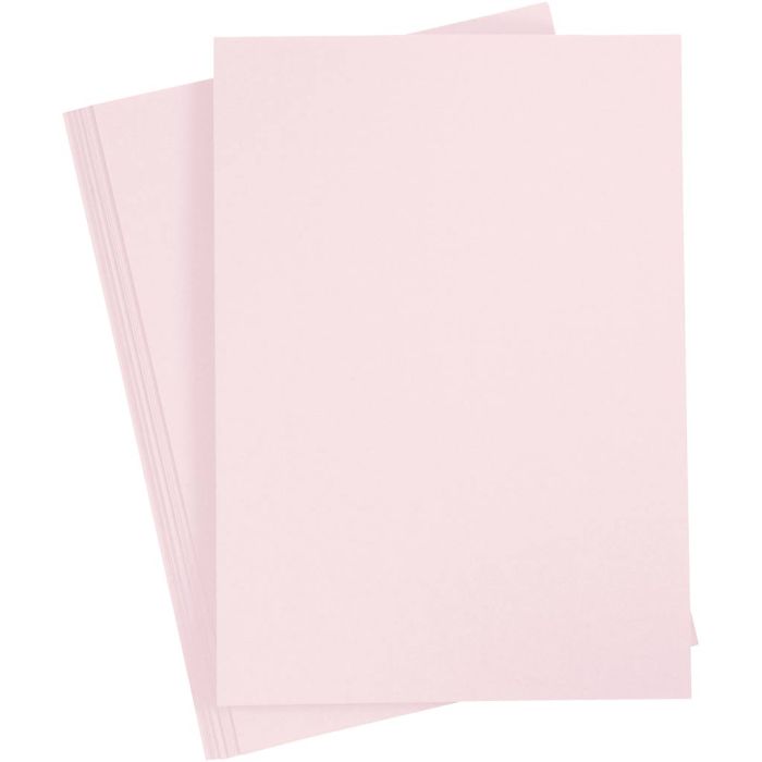 Card, A4, sheet 210x297 mm, 210 g, light rose, 10 sheet/ 1 pack
