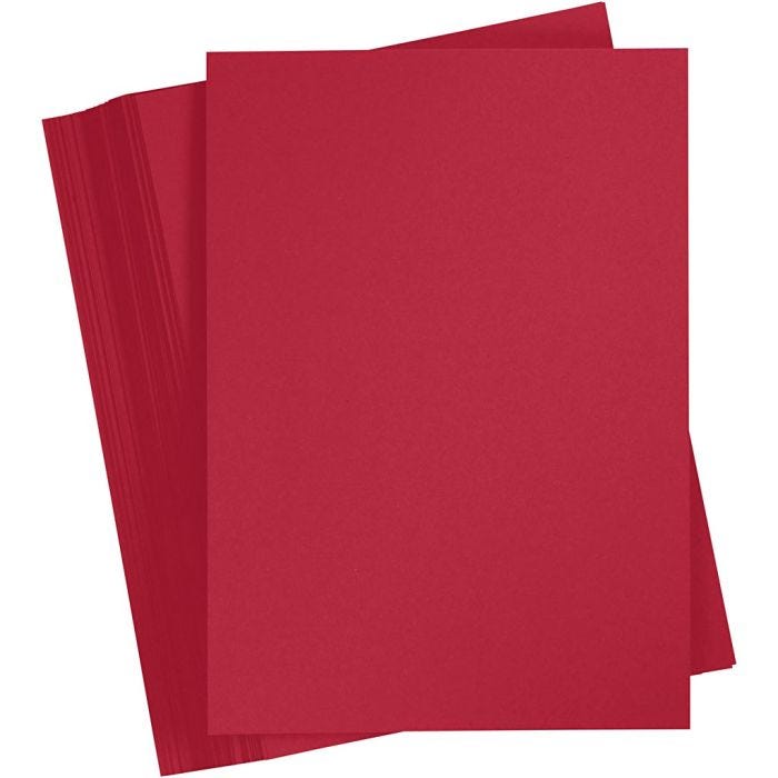 Card, A5, 180 g, christmas red, 100 sheet/ 1 pack